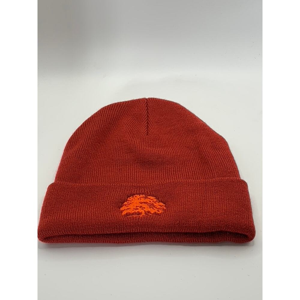 HOTEL Men's Dark Red Ribbed Embroidered Tree Cuffed Beanie SZ OS